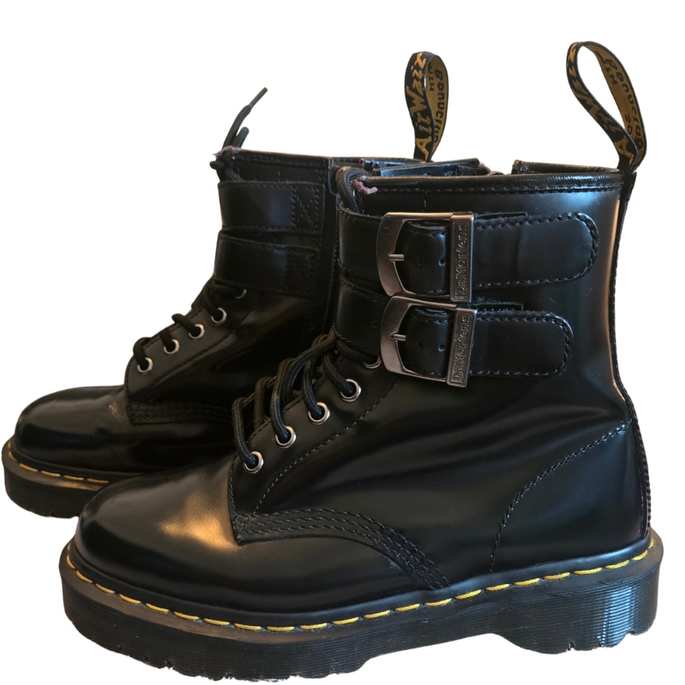 Dr. Martens Black 1460‎ Smooth Leather Unisex Boots W/Air Cushion Sole-Size 8/38